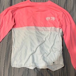 New York City pink and white shirt